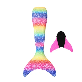 

Girls Rainbow Mermaid Tails with Monofin Mermaid Tail Bathing Suit Child Cosplay Swimsuit Halloween Costume for Kids