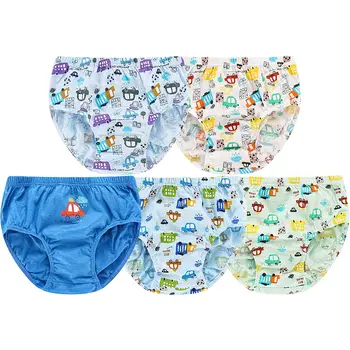 

5pcs/box Car Boys Underwear Briefs Cotton Kids Quality Stretchy Cotton Blue Panties Boys Clothes for 3 to 12 Years Old OBU203110