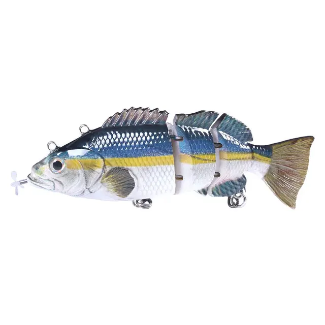 Robotic Fishing Lure USB Electric LED Swimbait 4 Segments Jointed Swimming Wobblers Rechargeable Auto Crankbait Pike Bait Hook Swimming Lure 2