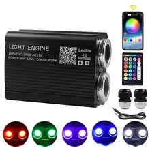

16W Double Head DC12V RGBW Bluetooth APP Control LED Light Source Remote Control Light Engine For Optical Fiber Lighting