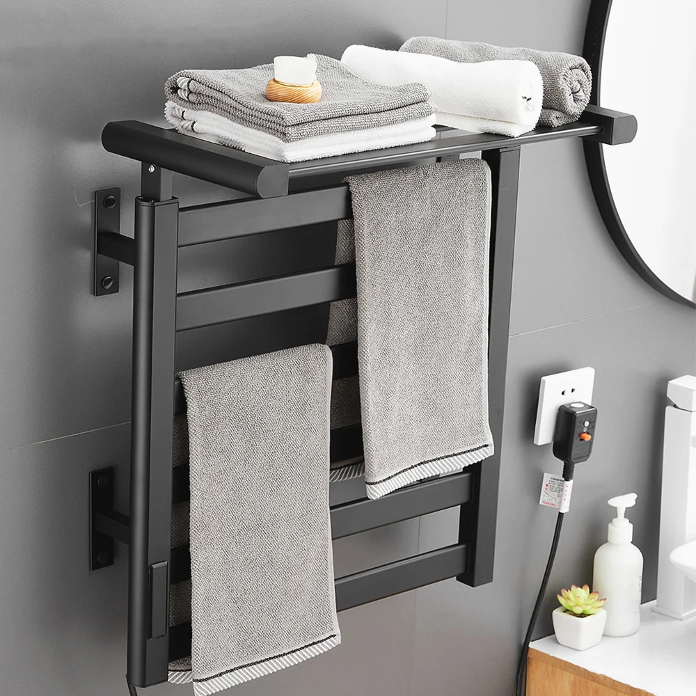 

Умное электрическое полотенце для ванной комнаты, быстрое полотенце с подогревом, сушилка, водонепроницаемый термостатический нагреватель для ванной комнаты, полка, оборудование
