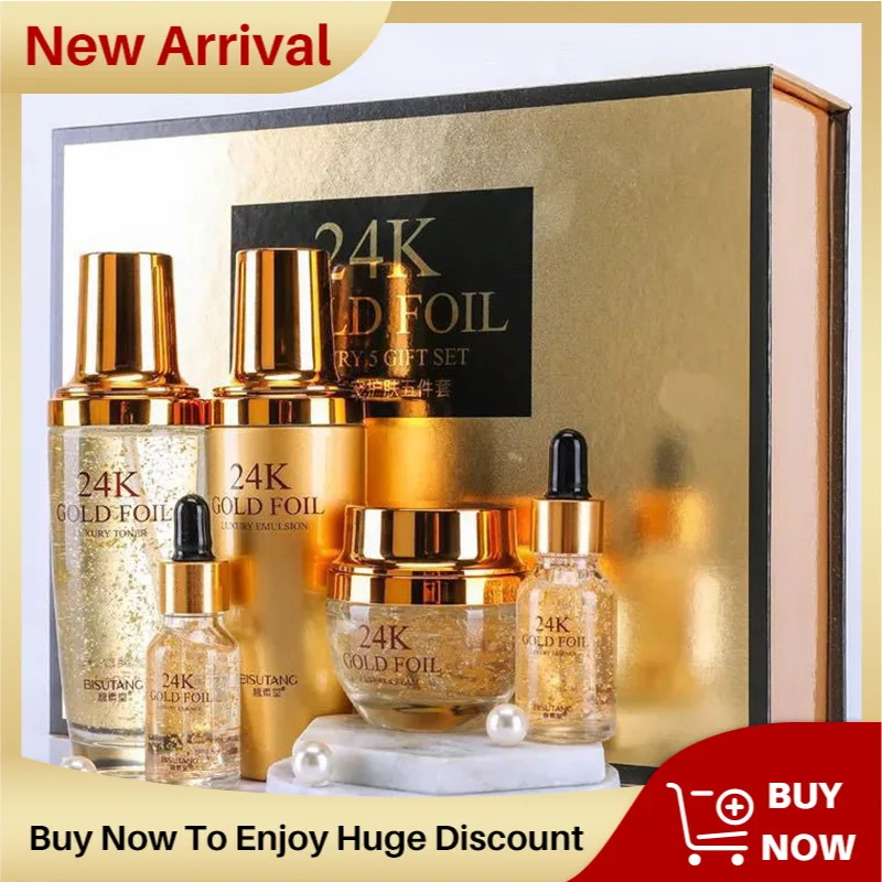 

24k gold skin care set nourishing moisturizing gold foil skin care kit pregnant woman can also use
