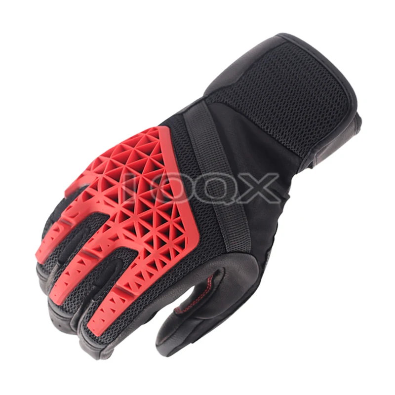 

New Sands 4 Black/Red Trial Motorcycle Mesh Riding Textile Gloves Genuine Leather Motorbike Racing Short Gloves