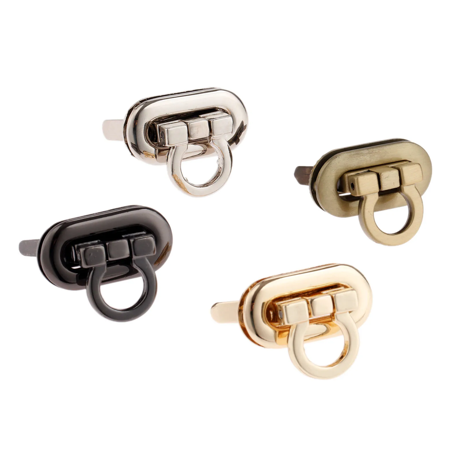 1 Set Zinc Alloy Leather Bag Buckle Twist Turn Lock Snap Clasps Closure Luggage DIY Craft