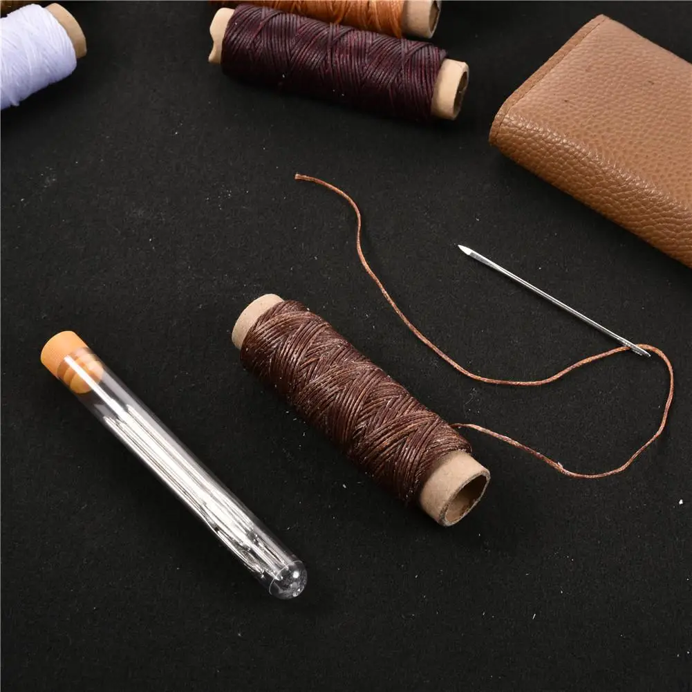 Прочный 150D кожаный вощеный моток веревки Набор для DIY инструмент для рукоделия ручная строчка нитки плоские Вощеные Отстроченный шов с иглой