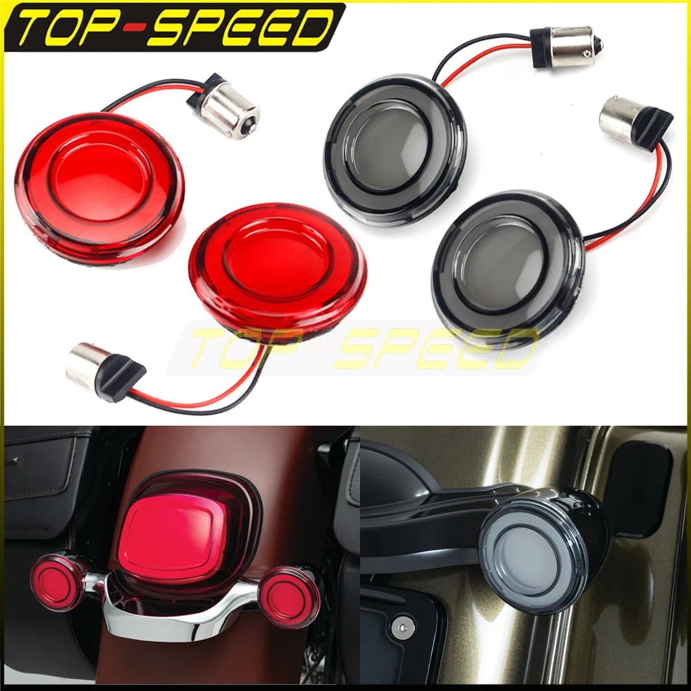 

12V Motorcycle LED 2 Inches Turn Signal Light Bulb Smoke/Red 1156 For Harley Dyna Touring Street Glide Electra Glide