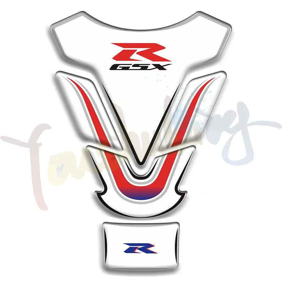 Для Suzuki GSXR600 GSXR750 GSXR1000 GSXR 600 750 K6 K7 K8 K9 Высокое качество 3D Светоотражающая накладка на топливный бак, накладка на газовую крышку, наклейка - Цвет: Белый