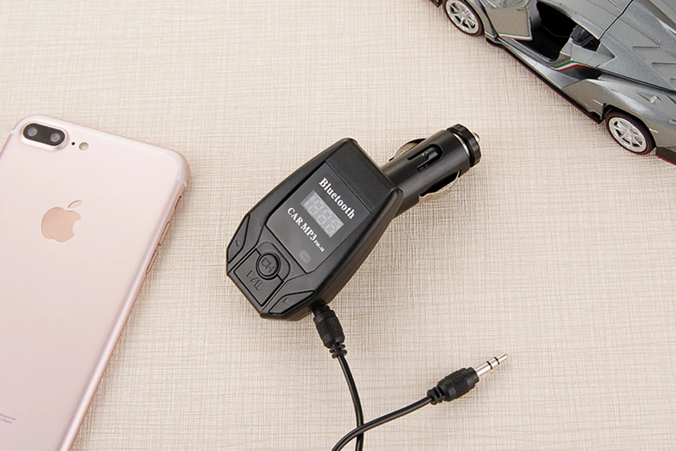 DHKEJI Cigarette lighter car MP3 Bluetooth player FM transmitter ABS material independent audio interface car USB charger