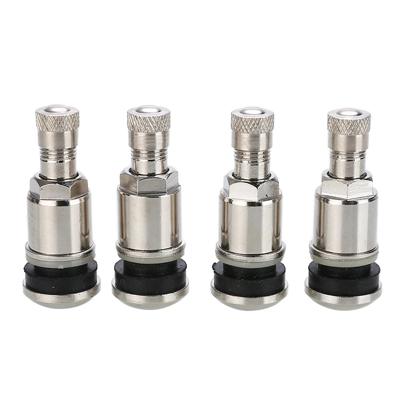 4pcs 11mm Metal Tyre Valve Bolt In Stem Wheels Chrome Tubeless Valve Stem Caps Car Motorcycle Tire Accessories