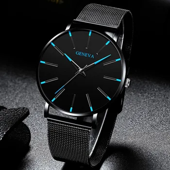 

2020 Minimalist Men's Fashion Ultra Thin Watches Simple Men Business Stainless Steel Mesh Belt Quartz Watch Relogio Masculino