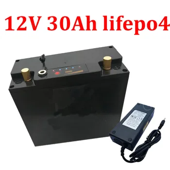 

Customized 12v 30ah Lifepo4 battery pack BMS 4s for 150w 350w Inverter solar energy LED light Lamp golf cart + charger