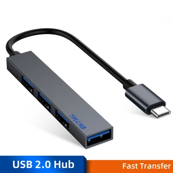 

Type C OTG Adapter USB C Male To Micro USB Female Cable Converters Type-C HUB 4 Ports OTG Connector For Macbook Samsung Huawei