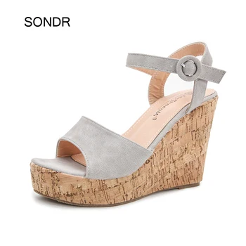 

Wedges Sandals Peep Toe Shoes Women sandalia feminina Fashion Summer Sexy Ladies footware Peep Toe Female zapatos de mujer Black