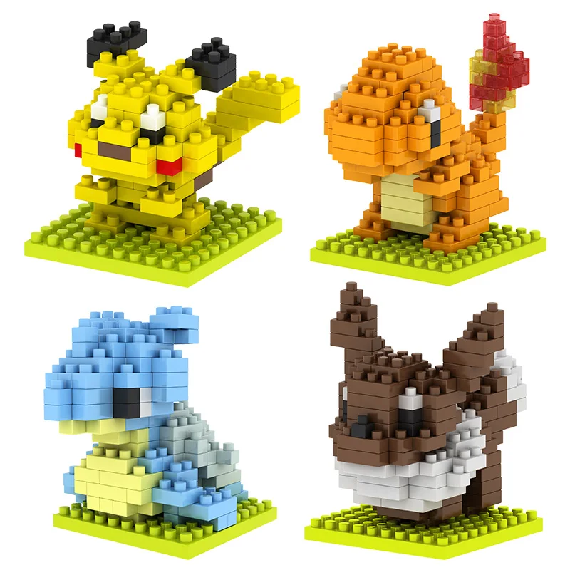 Skup Mini kieszonkowy zabawki 12 w 1 Elf klocki Cartoon Pikachu potwory figurki akcji z anime klocki zabawki edukacyjne dla dzieci