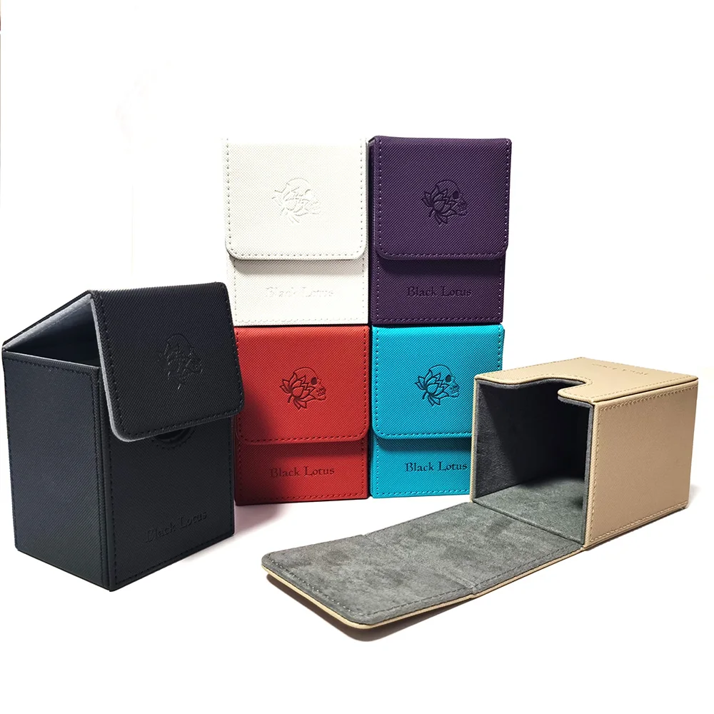 PU Premium Leatherr Storage Large Capacity Deck Protection Case Cards Magnetic Deck Box for 90+ Cards Trading Card Games TCG 1660 pcs set love between fairy and devil cang lan jue large postcard wang he di yu shu xin greeting cards message card