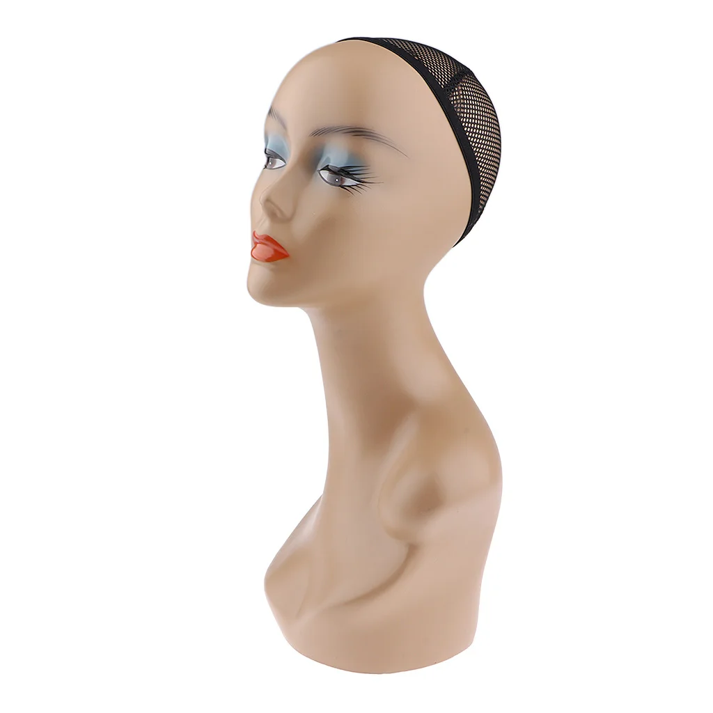 Female Life size Mannequin Head with Shoulder Bust Wigs Hats Sunglasses Jewelry Display Model for Retail Shop Showcase