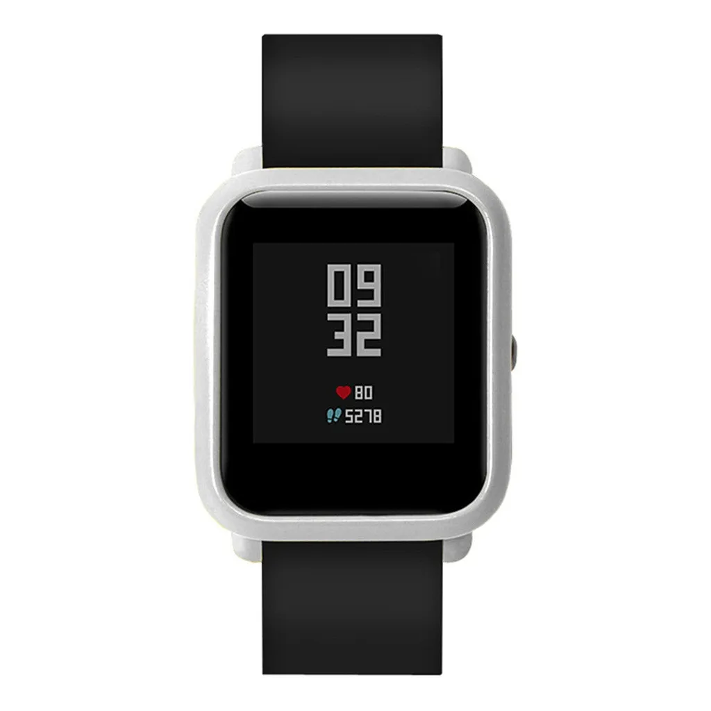 Часы из кремнекаучука чехол оболочка для Xiaomi Huami Amazfit Bip Молодежные часы с защитой экрана Аксессуары для часов 12 цветов - Цвет: Silver