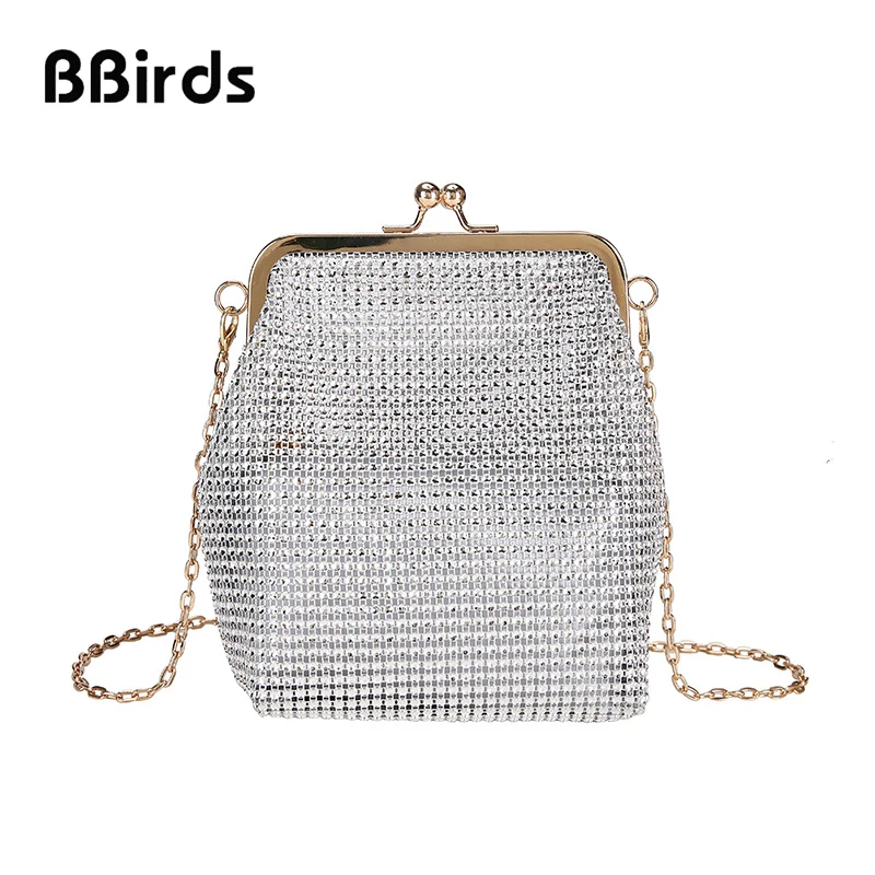 Tanie BBirds 2019 nowy 2 sztuk diamentowa torba na ramię moda łańcuch kobiety Messenger klips do torebek usta torba wieczorowa woreczek żeński