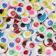 100 yeux pour jouets poupée, accessoires multicolores auto adhésif en plastique poupée de sécurité 8mm 12mm 15mm, bricolage drôle