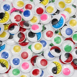 100 yeux pour jouets poupée, accessoires multicolores auto adhésif en plastique poupée de sécurité 8mm 12mm 15mm, bricolage drôle 