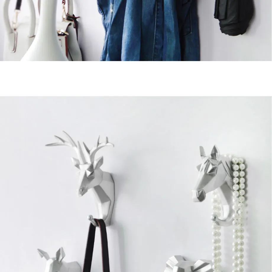 Новые креативные декоративные крючки в виде головы оленя, крючки на стену, пальто, кепки, крючок, подвесной держатель для ключей, настенные