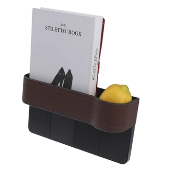 

Car Seat Gap Organizer Leather Auto Seat Crevice Filler Storage Box For Card Cup Car Accessories Pocket Holder Organiser