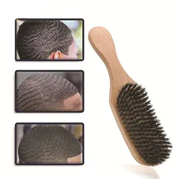 

1 Pc Wood Handle Anti static Hair Brush Comb Styling Tools Bristle Wave Brush Hair Combs Hair Beard Comb Large Curved