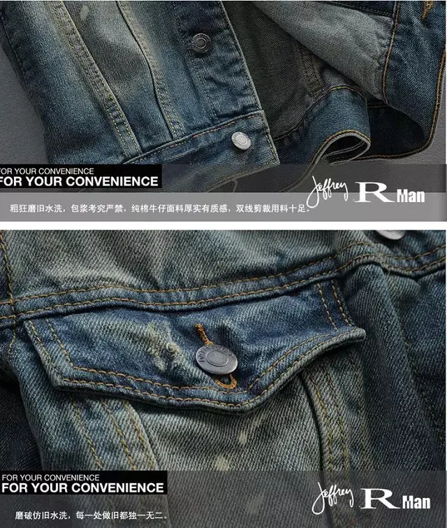 High-Street Men Ripped jeans Jackets washed patchwork Distressed Denim Man Slim Fit Streetwear HipHop Vintage Jacket