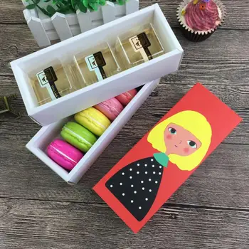 

Christmas Hollow Macaron Box Cupcake Container Valentine Chocolate Packing Paper Cake Boxes LX8772