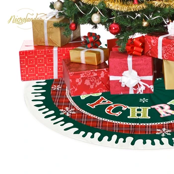 

NICROLANDEE Christmas Tree Skirt 36 inches Large Xmas Tree Skirtst for Xmas New Year Holiday Party Home Ornaments