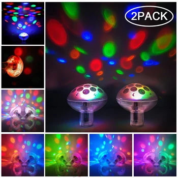 Spa Bath Tub Light  , Swimming Pool Light Show，7 Modes，Disco  Party，The Lights Floats On Water,Baby Like Bath Toy,Only 2 Pack 1