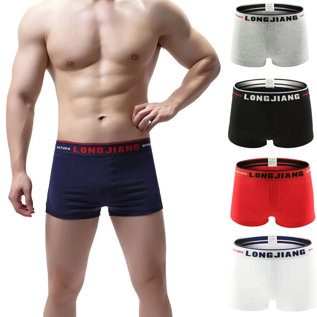 

Men's Underwear New Sexy Solid Color Letter Print Low Waist Soft and Comfortable Breathable Fashion Casual Daily Boxer #Z