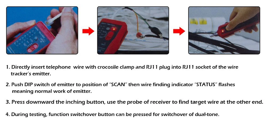 YPAY сетевой кабель тестер Красный rj11 rj12 rj45 cat5 cat6 cat7 телефонный провод трекер тонер ethernet lan детектор линия finder