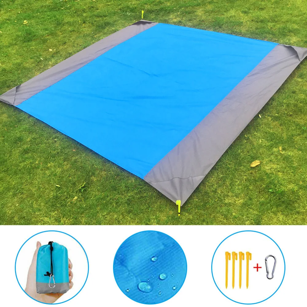 

Waterproof Beach Mat Sand Free Blanket Portable Picnic Camping Ground Mattress Outdoor Pocket Tent Folding Cover Bedding Rug