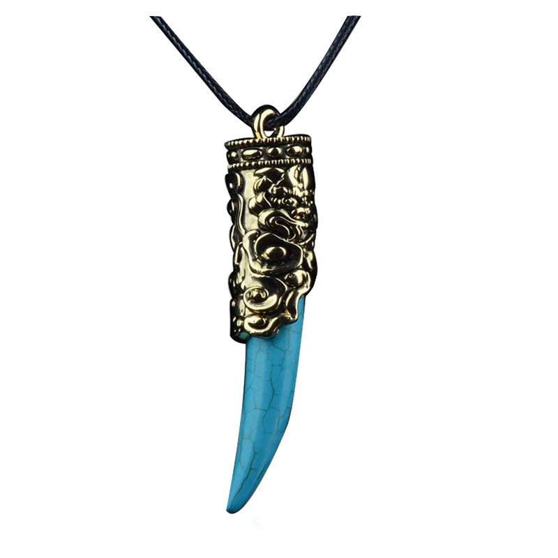 Подвеска из натурального камня бирюзовое ожерелье для женщин/мужчин винтажное