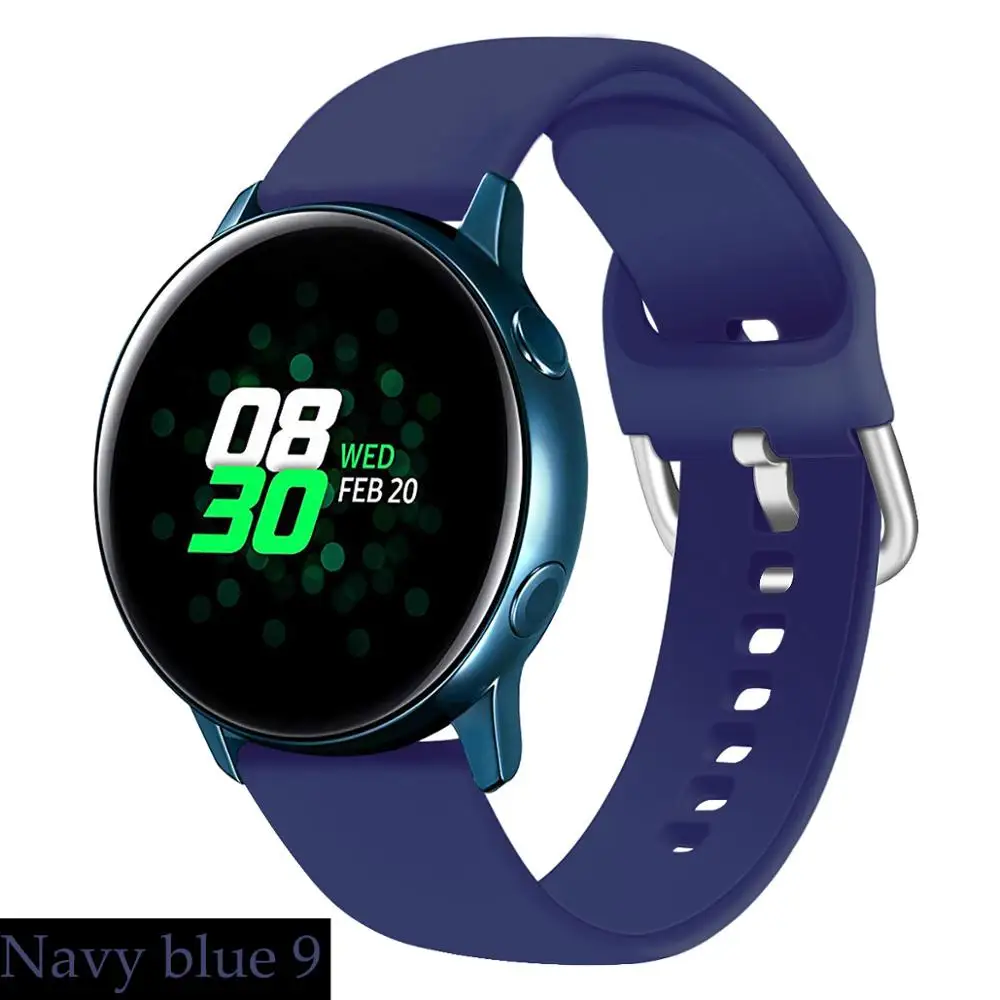 Силиконовый ремешок pulseira для samsung galaxy watch 46 мм gear s3 S2 huawei watch gt 20/22 мм galaxy watch active Ремешки для наручных часов - Цвет ремешка: navy blue 9