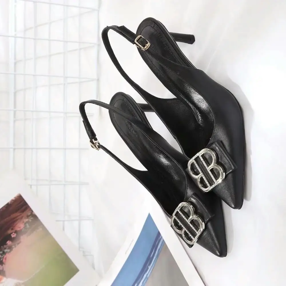 Высокое качество Роскошный Брендовая Дизайнерская обувь летние туфли-лодочки из натуральной кожи в Для женщин 6,5 см; Высокий каблук; последняя теплые Босоножки для Для женщин