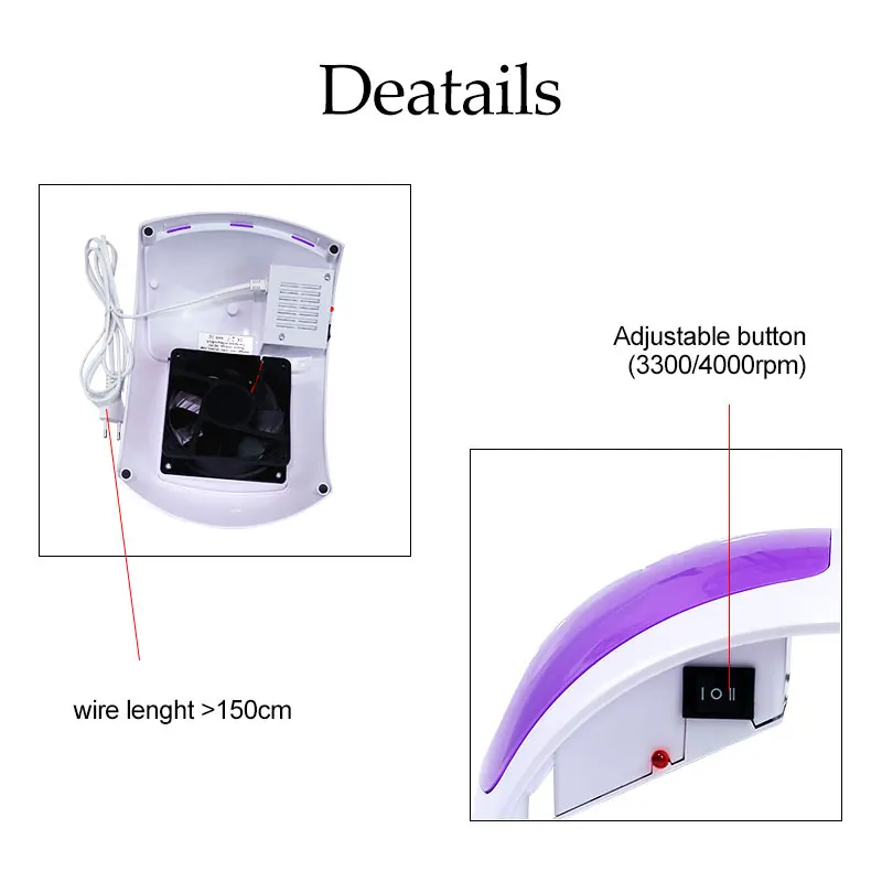 45 Вт Мощный всасывающий пылесос для маникюра пылесборник ногтей 3 цвета