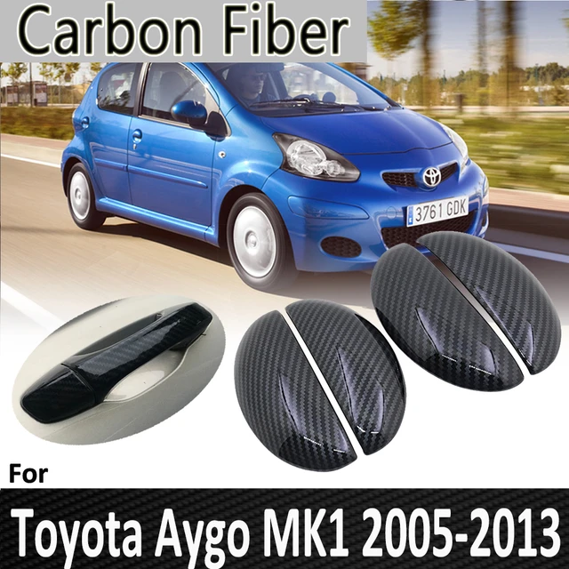 Black Carbon Fiber for Toyota Aygo MK1 2005 2006 2007 2008 2009 2010 2011  2012 2013 Door Handle Cover Sticker Car Accessories - AliExpress
