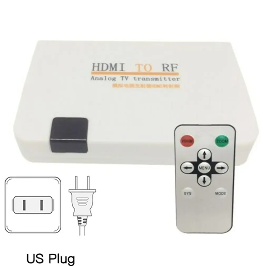 Универсальный HDMI для радиочастотного коаксиального конвертера адаптер кабель с пультом дистанционного управления блок питания для ТВ преобразования США/ЕС/Великобритания/США