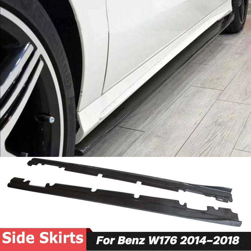 

2 PCS Carbon Fiber Door Bottom Aprons Trim Lip Side Skirts Extensions For Benz W176 A250 A260 A45 Car 2014-2018