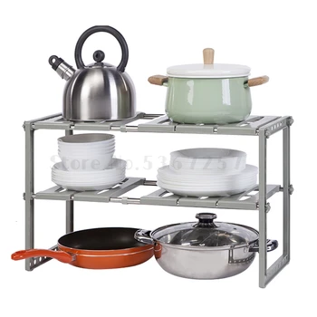 

Kitchen Shelf Stainless Steel Telescopic Sink Shelf Multi-storey Receiving Shelf Stainless Steel Pipe Pipe cheap