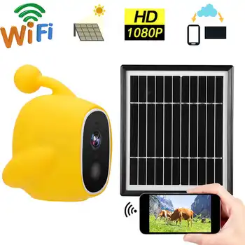 

WiFi 1080P Camera HD Low Power Waterproof 2Way Intercom with 3.3W Solar Panel for Home Security