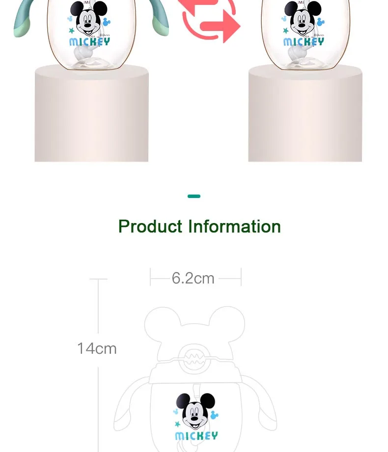 Disney baby cup Детская кружка с ремнем питьевое молоко PPSU детская обучающая емкость с безмен Бутылка чайник