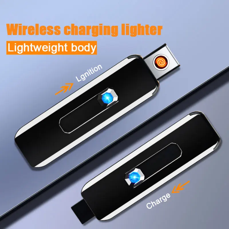 Модная USB кнопочная зарядная Зажигалка электронная ветрозащитная Зажигалка лучшие подарки для женщин и мужчин