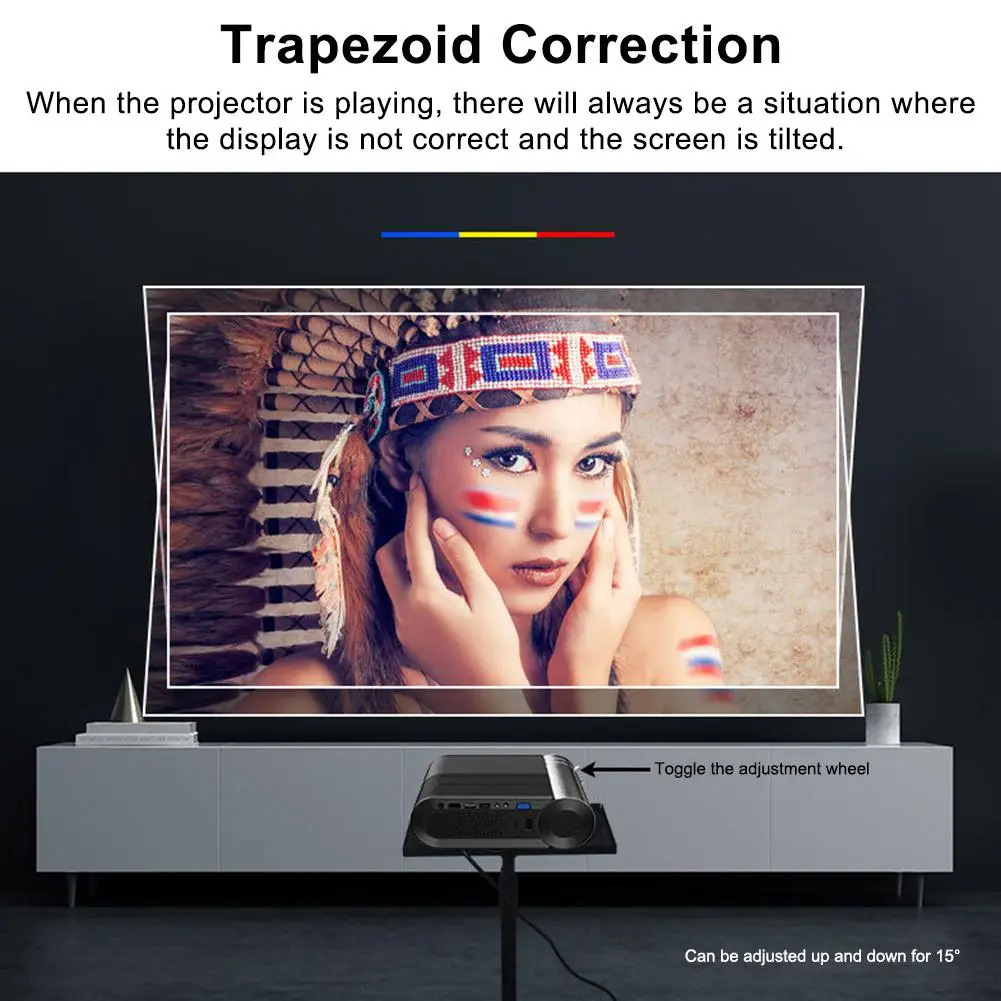 Портативный мини проектор для видео, Full HD 1080P 200 дисплей, наружный кинопроектор 2400 люкс с HDMI, VGA, AV и USB