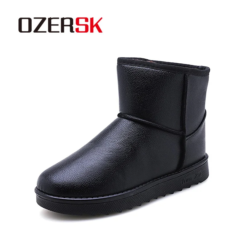 

OZERSK Brand 2019 Men Fashion Ankle Boots Winter Autumn Snow Outdoor Waterproof Snow Boots Keep Warm Shoes For Men's Boots