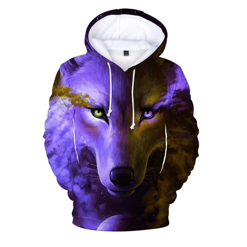 3D Print Wolf Girls Boys Hoodies Coat Teens Autumn Outerwear Kids Clothes 8 10 12 Years Hooded Sweatshirt Long Sleeve Pullovers children's hooded tops