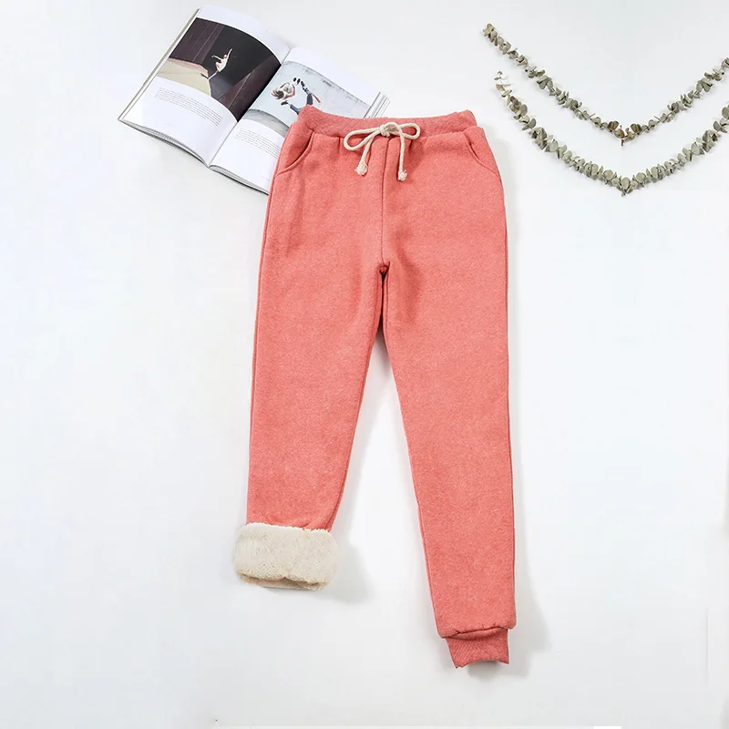 Осень зима женские флисовые тренировочные штаны брюки повседневные толстые бархатные свободные кашемировые Спортивные Штаны спортивные штаны