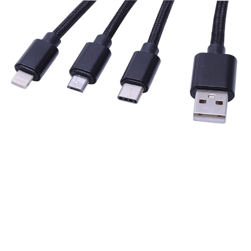 3 в 1 зарядное устройство для мобильного телефона для iphone samsung Honor Android type C Micro-USB Кабельный разъем для передачи данных и зарядки